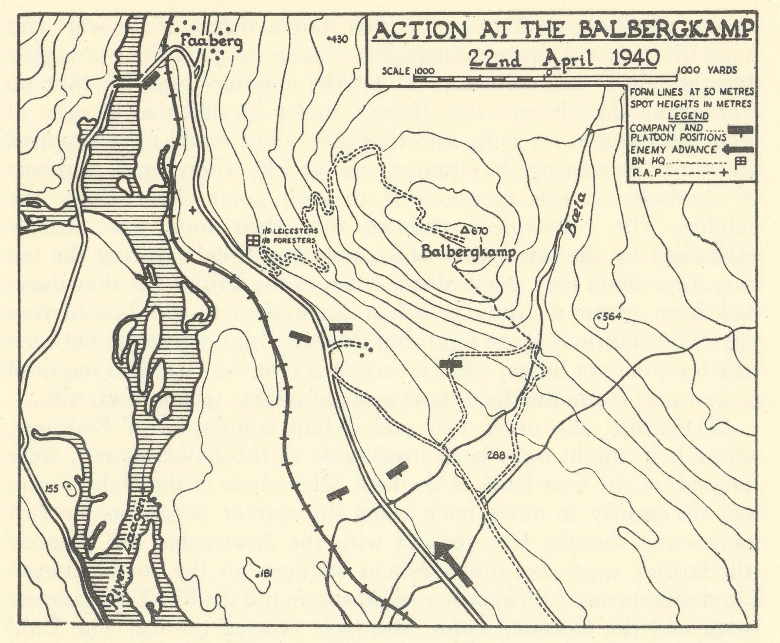 World War 2 Norway Campaign Balbergkamp 22 April 1940 Invasion SMALL 1952 map